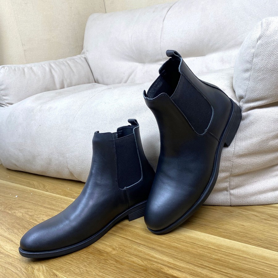 Giày Chelsea Boots Inichi G1091 da bò thật có may đế